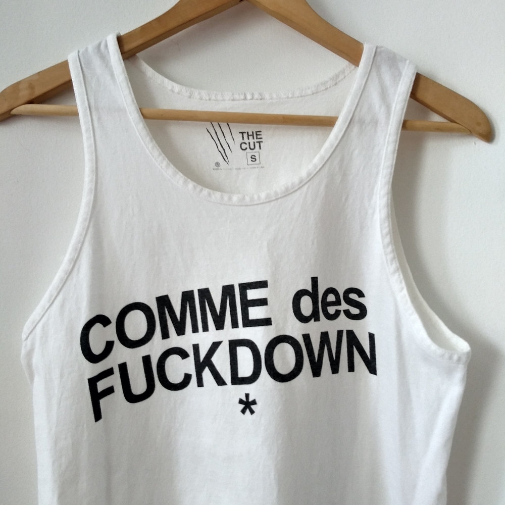The Cut Comme Des Fuckdown White Tank Top - Picture 4 of 6